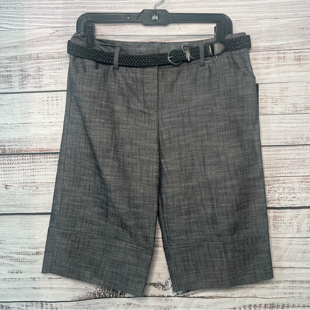 B Wear Byer California Wide Leg Bermuda Shorts Size 9 Gray Belted Business Short